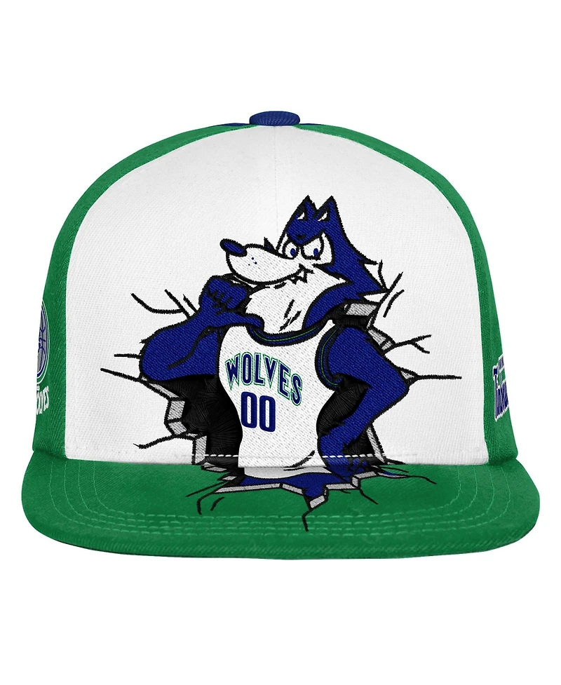 Mitchell & Ness Big Boys and Girls Green Minnesota Timberwolves Mascot Snapback Hat