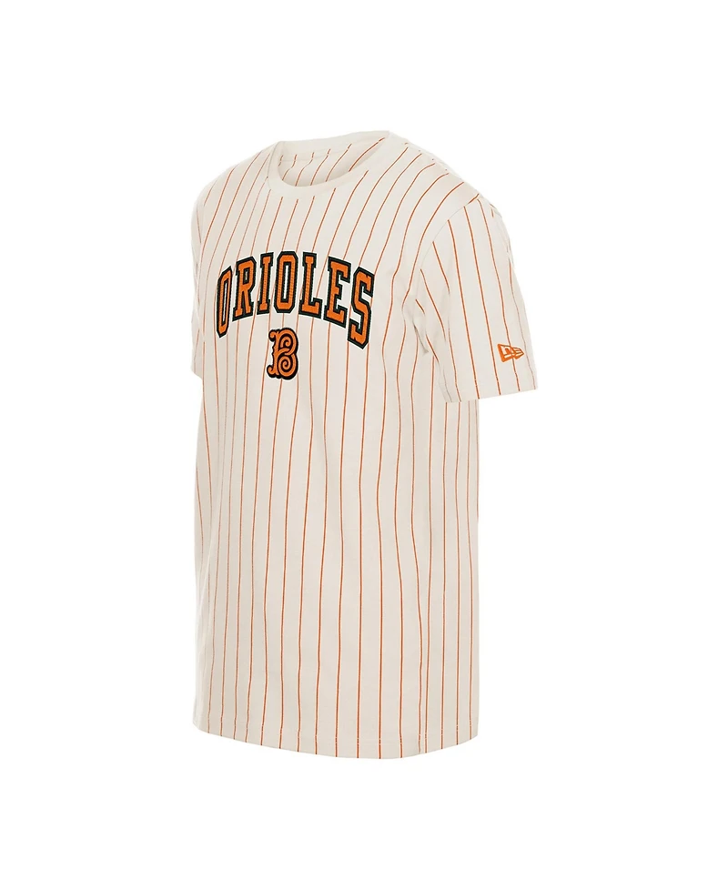New Era Big Boys and Girls White Baltimore Orioles 2026 City Connect Pinstripe T-Shirt
