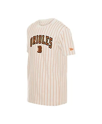 New Era Big Boys and Girls White Baltimore Orioles 2026 City Connect Pinstripe T-Shirt