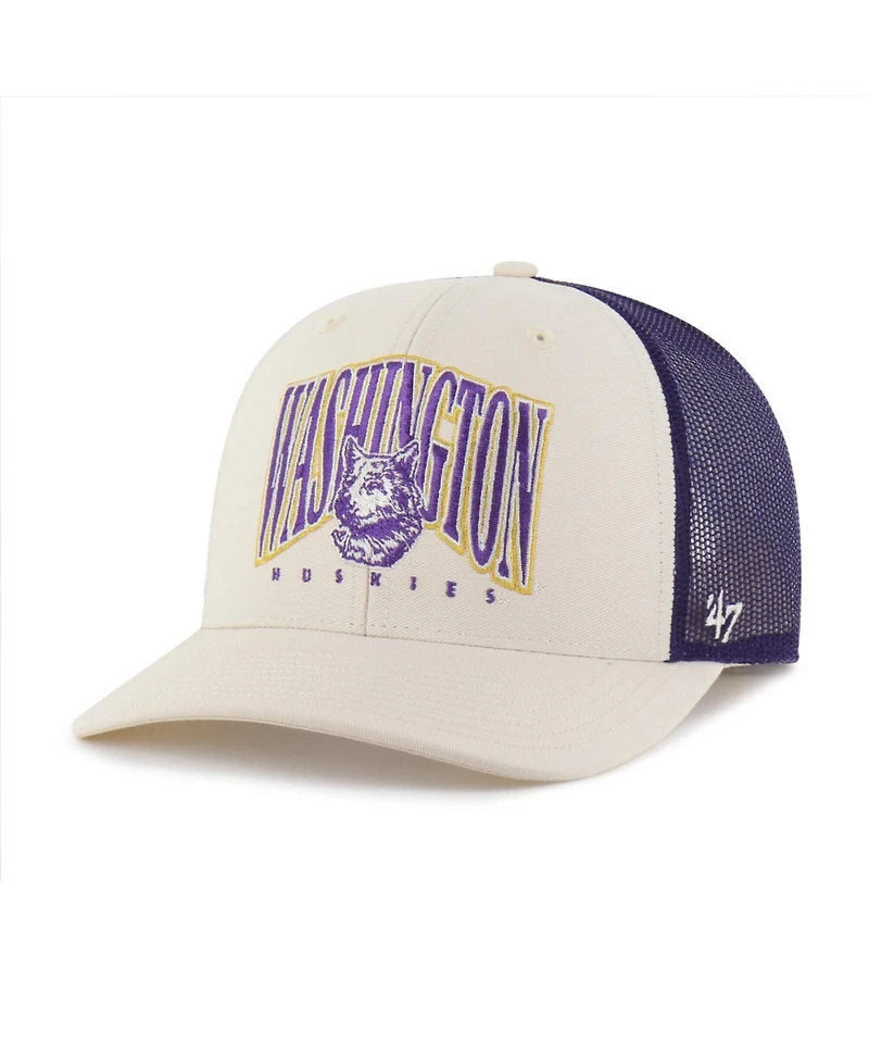 '47 Brand Men's Natural Washington Huskies Drawbridge Trucker Adjustable Hat