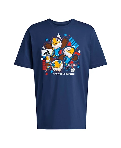 Adidas Men's Navy Usa Fifa World Cup 2026 Host Country Mascot T-Shirt