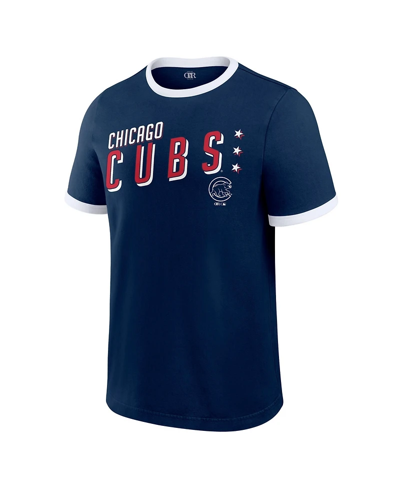 Darius Rucker Collection By Fanatics Men's Navy Chicago Cubs Americana Washed Ringer T-Shirt
