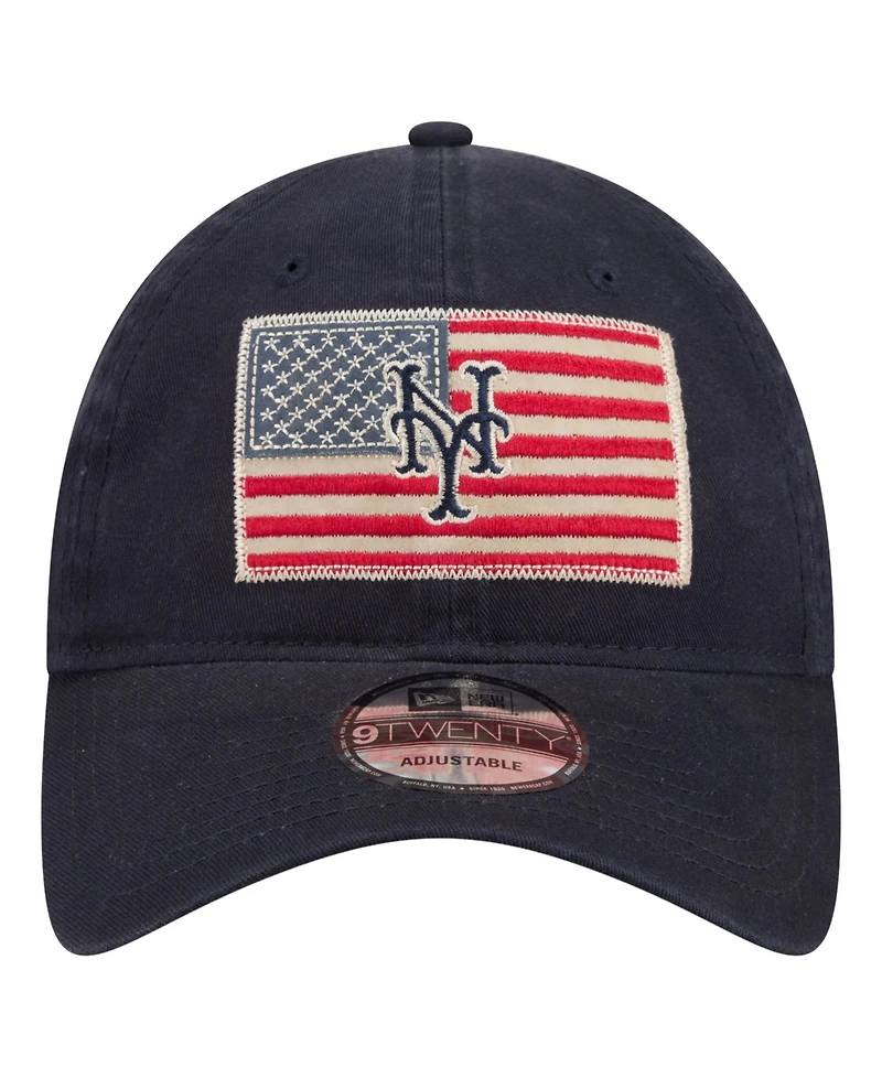 New Era Men's Navy New York Mets Americana Flag 9TWENTY Adjustable Hat