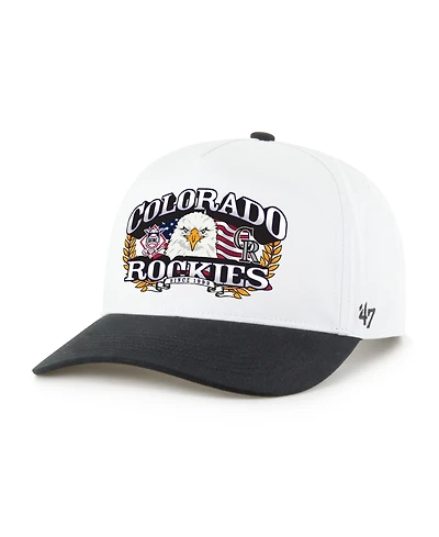 '47 Brand Men's White/Black Colorado Rockies Americana Eagle Hitch Adjustable Hat