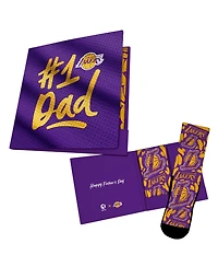 Rock Em Socks Men's and Women's Purple Los Angeles Lakers 1 Dad Gift Card Socks