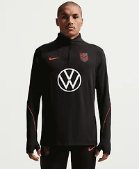 Nike Men's Black Usmnt 2026 Strike Elite Dri-fit Adv Long Sleeve Quarter-Zip Drill Sweatshirt