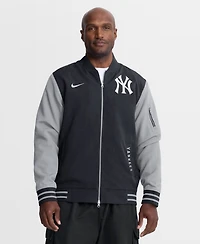 Nike Men's Navy/Gray New York Yankees Authentic Collection Dugout Relaxed Full-Zip Bomber Jacket