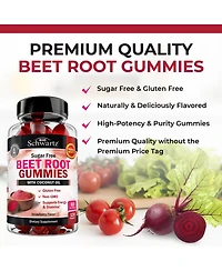 Sugar Free Beet Root Gummies - Nitric Oxide Beet Chews Infused with Coconut Oil for Highest Absorption - Supports Energy & Whole Body Health