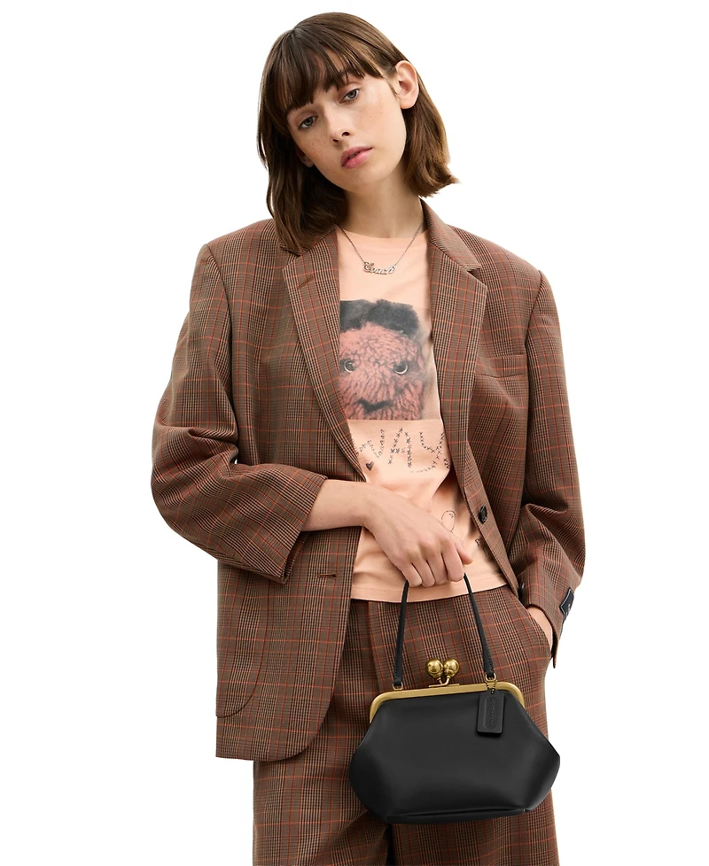 Coach Glovetanned Leather Kisslock Frame Bag