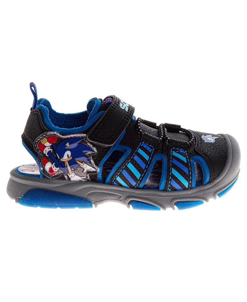 Nickelodeon Little Boys Sega Sonic the Hedgehog Hook and Loop Sport Sandals with Tails