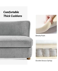 Hulala Home Pearce 63 Modern Upholstered Boucle Curved Loveseat Sofa.