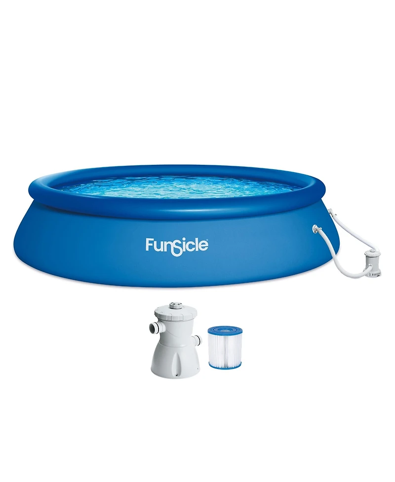 Funsicle 10' x 30" QuickSet Inflatable Ring Top Outdoor Above Ground Pool w/Pump