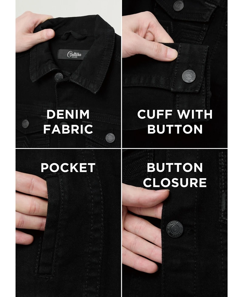 Cultura Boys Saddle Stitch Color Denim Jacket With Flap Pocket