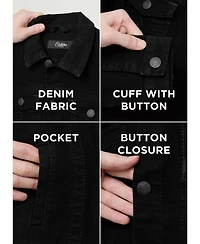 Cultura Boys Saddle Stitch Color Denim Jacket With Flap Pocket