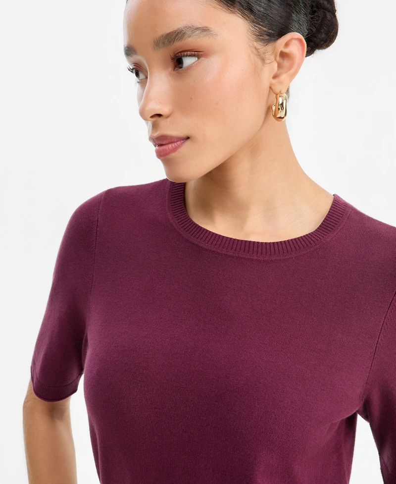 I.n.c. International Concepts Women's Elbow-Sleeve Crewneck Sweater, Macy's Exclusive