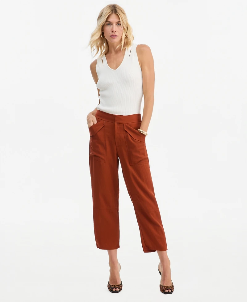 I.n.c. International Concepts Women's High-Rise Cropped Barrel Pants, Macy's Exclusive