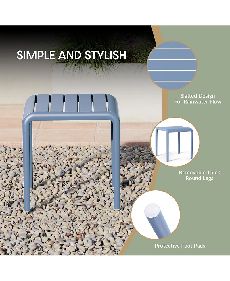 Plastic Modern Outdoor Patio Accent Side Tables (Set of 2)