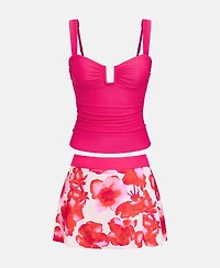 Cupshe Women's V-Neck Tankini Set with Swim Skirt