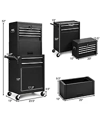 Gouun 6-Drawer Heavy-Duty Tool Chest with Heightening Cabinet for Garage