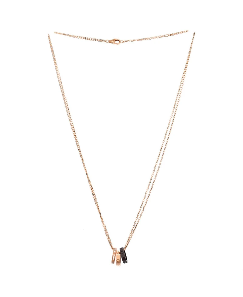 Pre-Owned Cartier Love 3 Ring Pendant Necklace