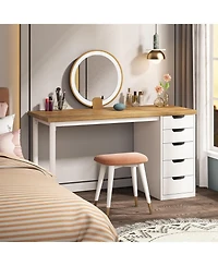 Tribesigns 47 inches Vanity Desk with 5 Drawers, Modern Style