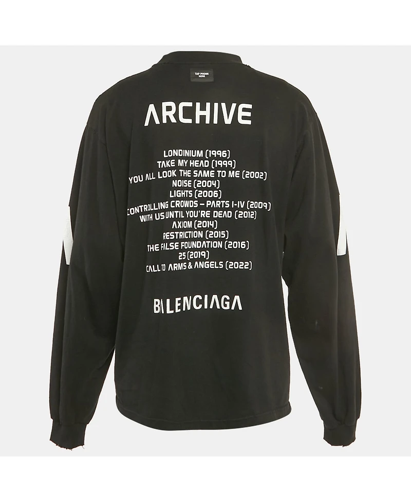Pre-Owned Balenciaga Men's Limited Edition music Archive Jersey Distressed T-Shirt