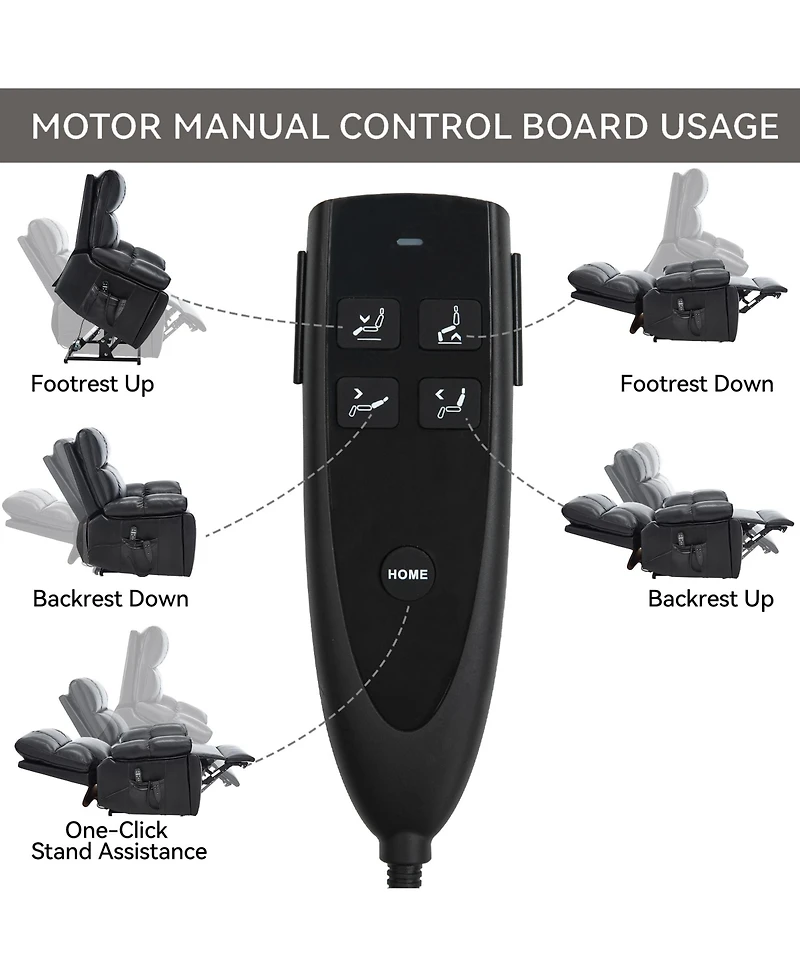Boyel Living Massage Dual Motor Infinite Position Recliners Electric Lift Chair with Cup Holders and Power-Remote