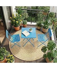 gaomon 3 Piece Metal Folding Patio Bistro Table and Chairs Set