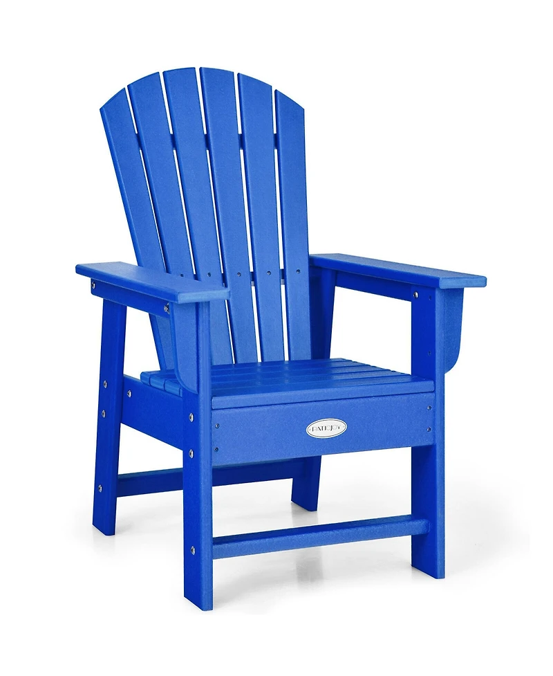 Gymax Set of 2 Kids Patio Adirondack Chair Armchair Weather Resistance Outdoor Chair
