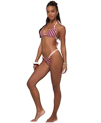 Edikted Women's Esmer Knotted Striped Bikini Top