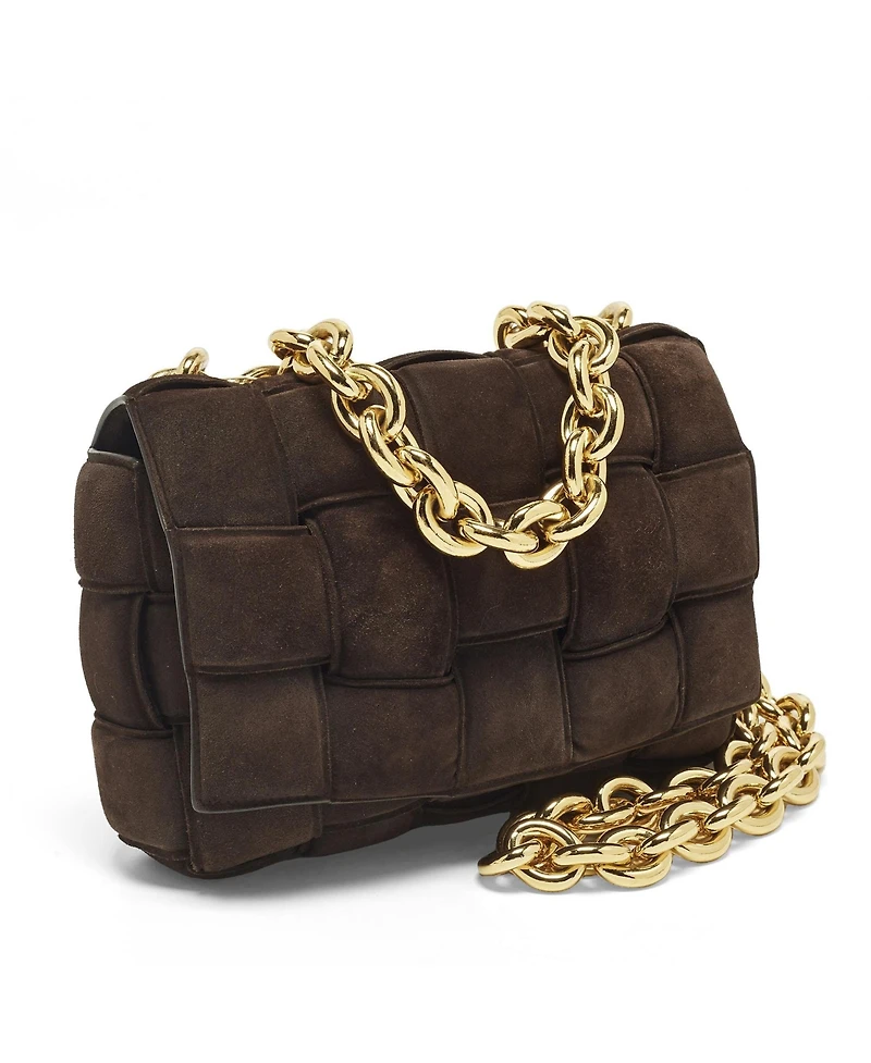 Pre-Owned Bottega Veneta Padded Cassette Suede Chain Bag