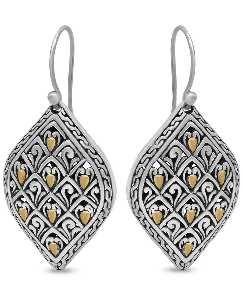 Devata Dragon Skin Earrings in Sterling Silver and 18K Gold