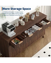 homfan Modern Sideboard Buffet Cabinet for Dining Room, Elegant Storage Solution,Fluted Design, Spacious Drawers, Adjustable Shelves and Doors