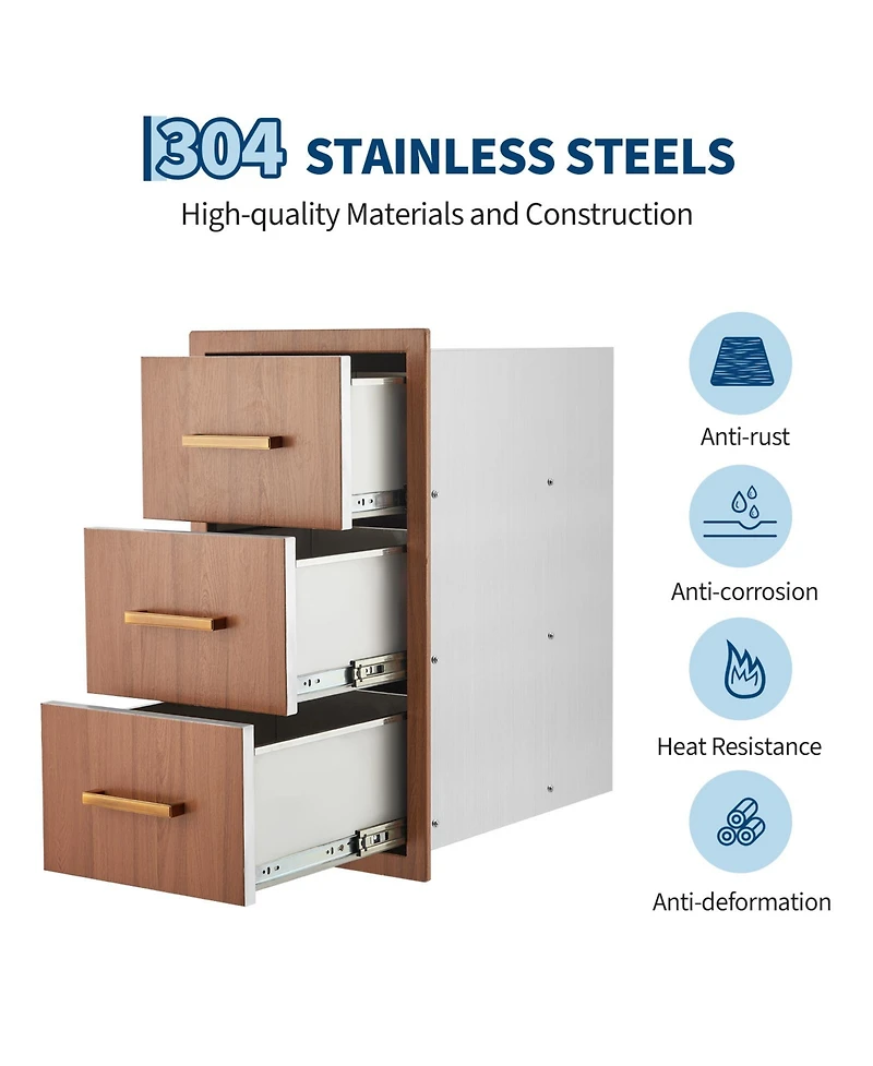 homfan Stainless Steel Storage Cabinet
