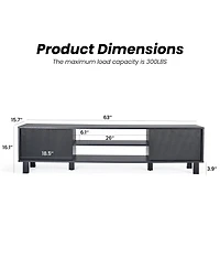 Clihome Modern Large Tv Stand with Storage and Open Shelves