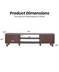 Clihome Modern Large Tv Stand with Storage and Open Shelves