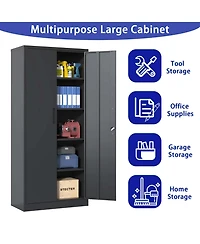 Boyel Living 72"H Metal Garage Storage Cabinet, Tall Cabinets for Garage Storage Systems Lockable File Cabinet for Home Office, Classroom/Pantry