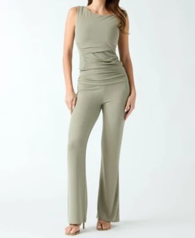 Guess Womens Ilia Asymmetric Shirring Knit Top Mid Rise Wide Leg Knit Pants