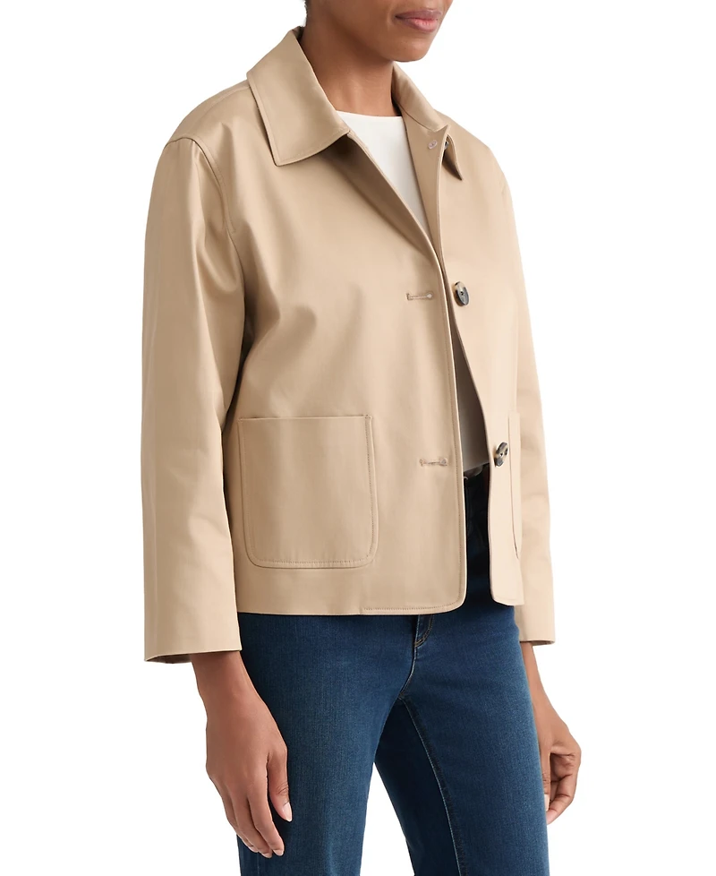 Jones New York Women's Three-Button Cotton Sateen Jacket