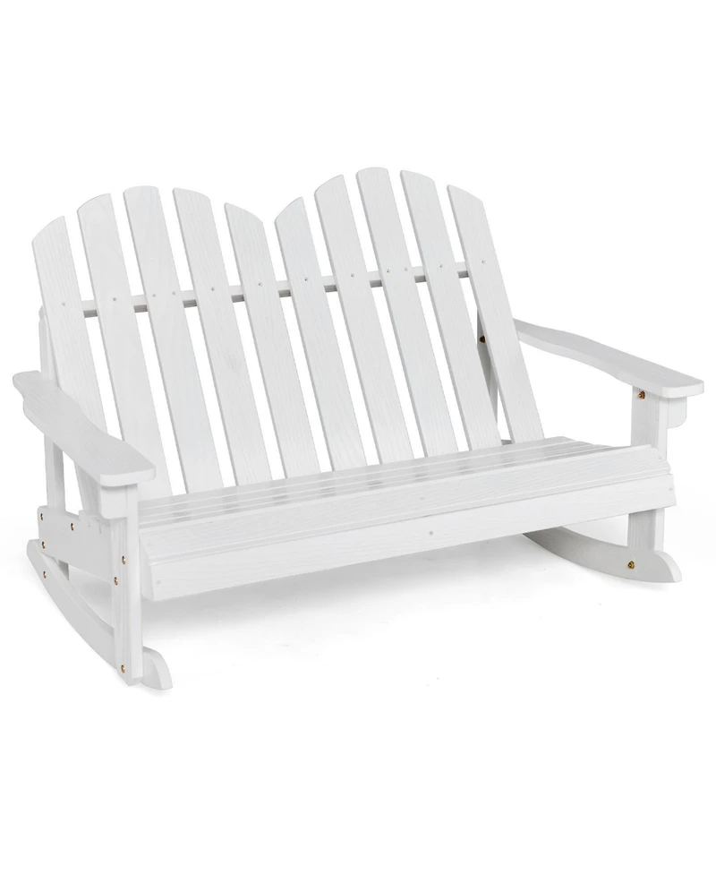 Gymax Adirondack Rocking Chair Kid Backrest Armrest Solid Wood
