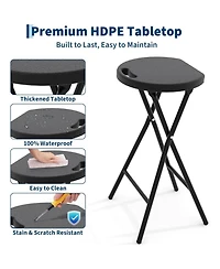 gaomon 1 Piece 28 Inch Ourdoor Folding Stool, Bar Stool with Handle for Outdoor Indoor Kitchen Home Bar, Assembly Free
