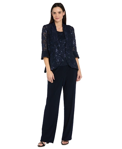 R & M Richards Petite Top, Jacket Pants, 3-Piece Set