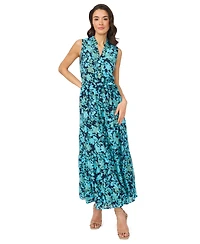 CeCe Women's Sleeveless Collared Tiered Midi Dress