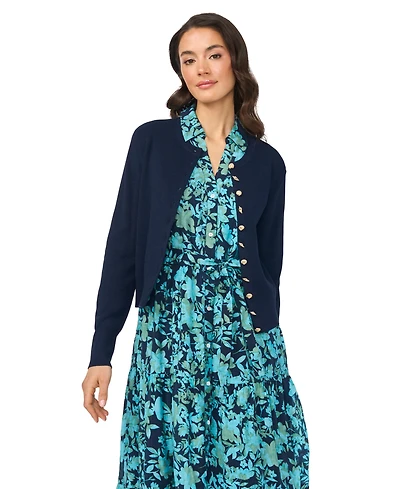 CeCe Women's Long-Sleeve Crewneck Rayon Cardigan