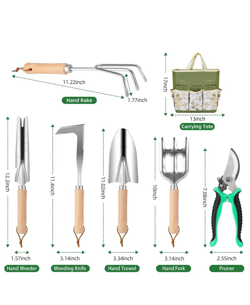 Xdovet Gardening Tool Set Women Stainless Steel Tote Gift