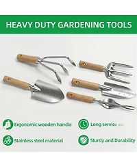 Xdovet Gardening Tool Set Heavy Duty Rust-proof With Tote Bag Repotting Mat