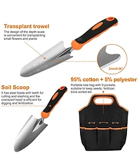 Xdovet Gardening Tool Set Stainless Steel Heavy Duty Rubber Grip Tote Bag