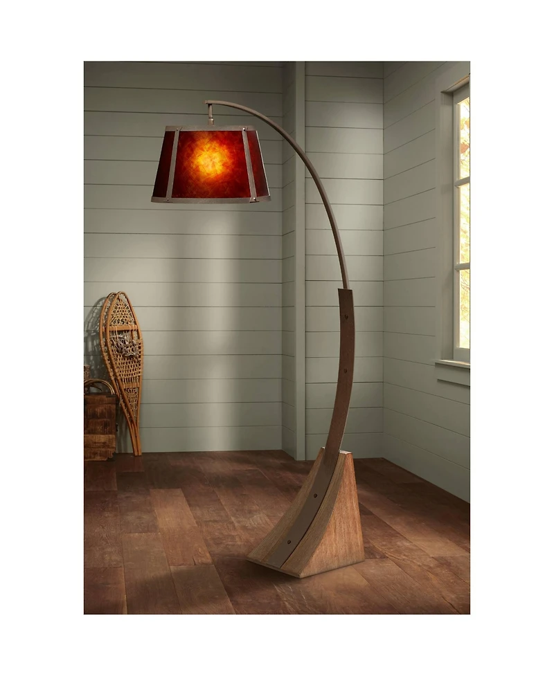 Franklin Iron Works River Rustic Mission 66 1/2" Tall Arc Floor Lamp with Smart Socket