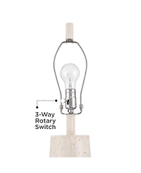 Possini Euro Design Travertine 31 1/2" Tall Large Modern End 3-Way Table Lamp Faux Marble Finish Single Living Room Bedroom