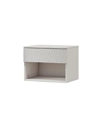 Streamdale Furniture Set of 2 Modern Wall-Mounted Nightstands with Drawer and Open Shelf